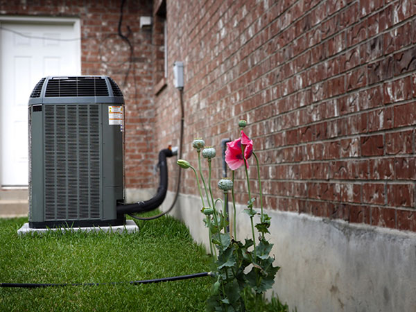 air conditioner on backyard